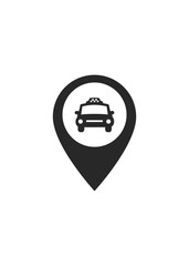 Taxi service location map pointer icon stock illustration