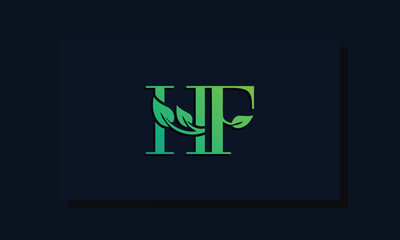 Minimal leaf style Initial HF logo.