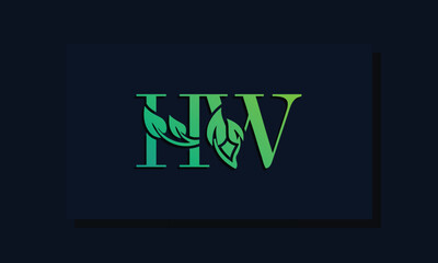 Minimal leaf style Initial HW logo.