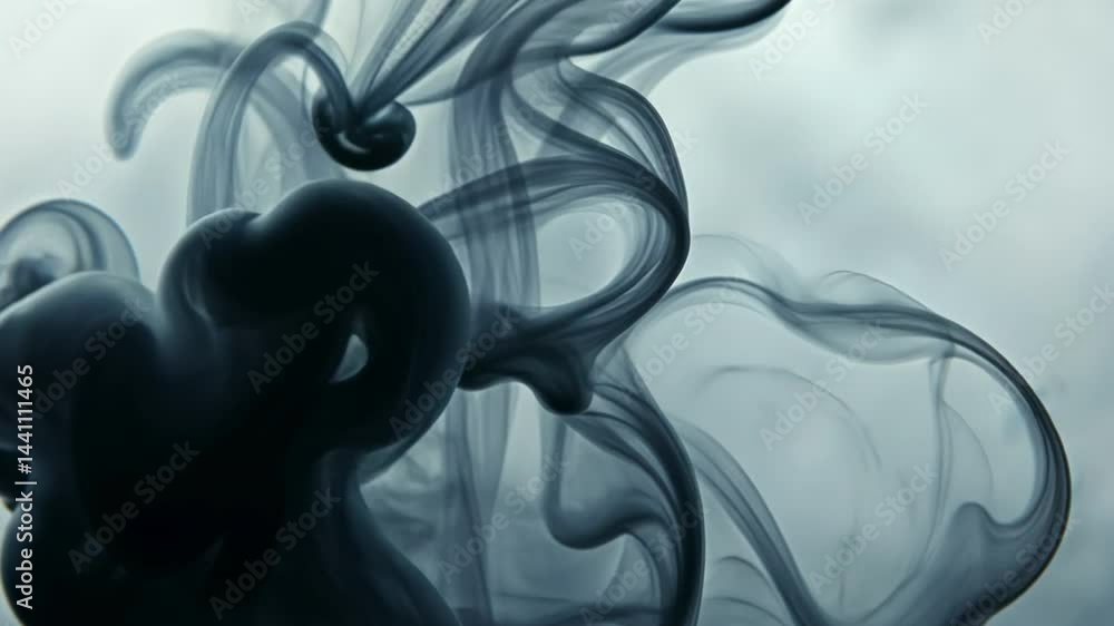 Poster mesmerizing swirl of dark smoke creates ethereal atmosphere, showcasing fluid motion and abstract ar