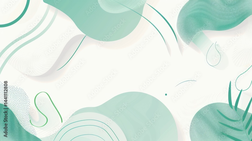 Poster tropical leaves frame with mint green background. background image of green tropical leaves with min