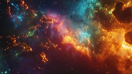 Fototapeta premium Colorful abstract space background with galaxies and stars, representing cosmic concepts for design and science
