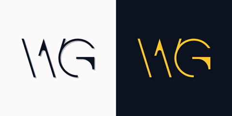 Minimalist abstract initial letters WG logo.
