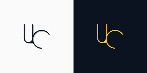 Minimalist abstract initial letters UC logo.