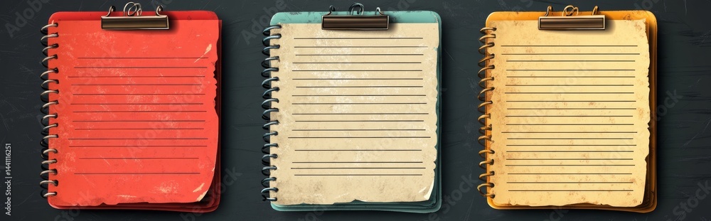Poster school notebooks typically contain paper with a modern diary note page, a memo notepad frame that ha