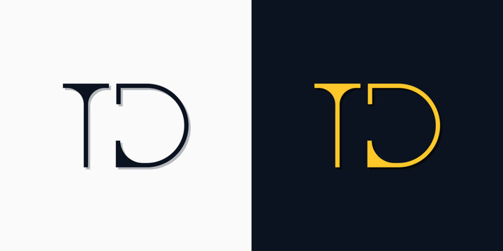 Minimalist abstract initial letters TD logo.