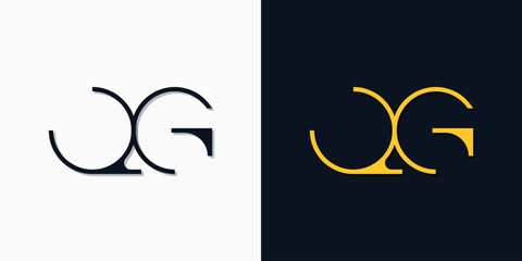Minimalist abstract initial letters QG logo