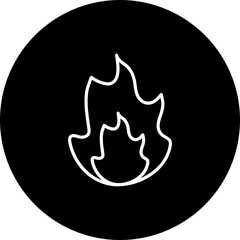 Flame  Black Circle  Icon Design