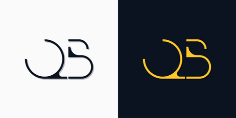 Minimalist abstract initial letters QB logo