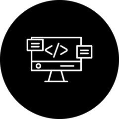 Web Coding  Black Circle  Icon Design