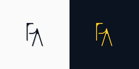 Minimalist abstract initial letters PA logo