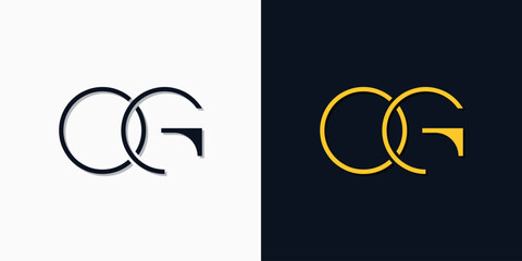 Minimalist abstract initial letters OG logo