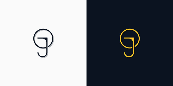 Minimalist abstract initial letters OJ logo
