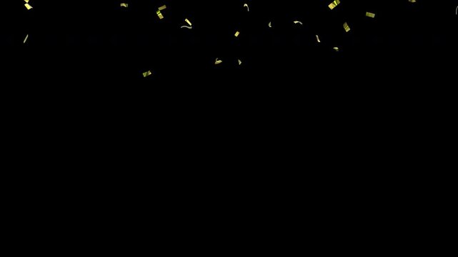 Falling Gold Confetti, gold foil, high quality, alpha masking