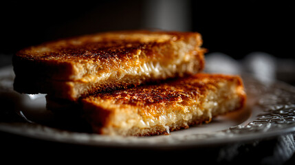 Grilled cheese sandwich with golden toasted crust.