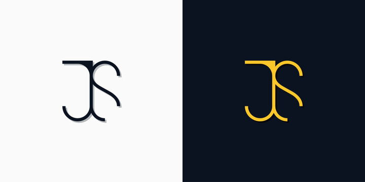 Minimalist abstract initial letters JS logo