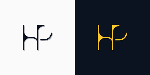 Minimalist abstract initial letters HP logo