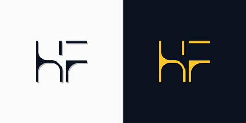 Minimalist abstract initial letters HF logo