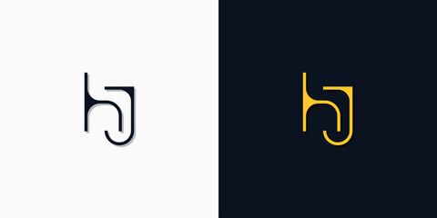 Minimalist abstract initial letters HJ logo