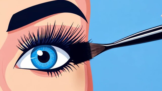 Stunning vector illustration showcasing the art of volume eyelash extensions, perfect for training and cosmetic guides.