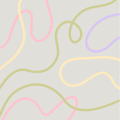 Minimalistyczne pastelowe linie abstrakcyjne, organiczne kształty na jasnym tle - współczesne graficzne tło do projektów. © Monika