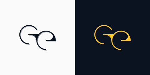 Minimalist abstract initial letters GE log