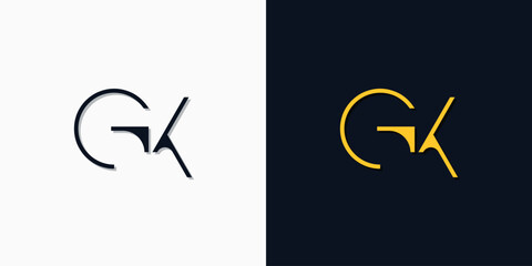 Minimalist abstract initial letters GK log