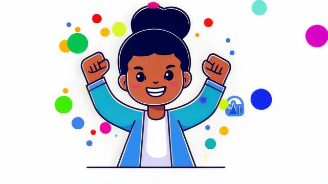 Empowering illustration of a Black woman championing feminism with vibrant colors and a strong stance for gender equality.