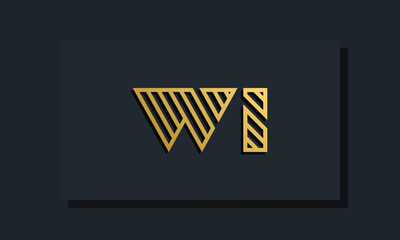 Elegant line art initial letter WI logo.