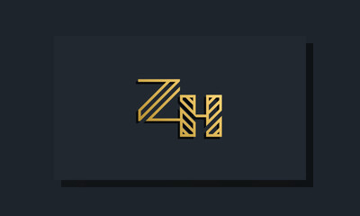 Elegant line art initial letter ZH logo.