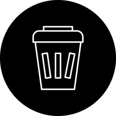 Trash Bin Vector Black Circle  Icon Design