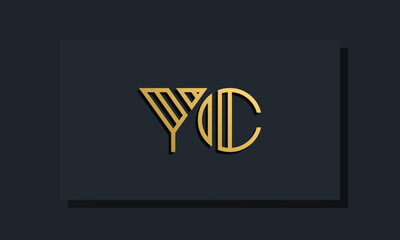 Elegant line art initial letter YC logo.