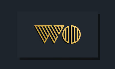 Elegant line art initial letter WO logo.