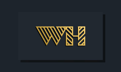 Elegant line art initial letter WH logo.