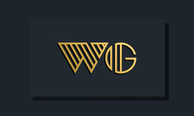 Elegant line art initial letter WG logo.
