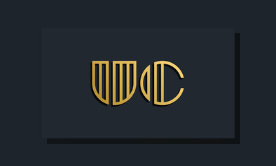 Elegant line art initial letter  UC  logo.