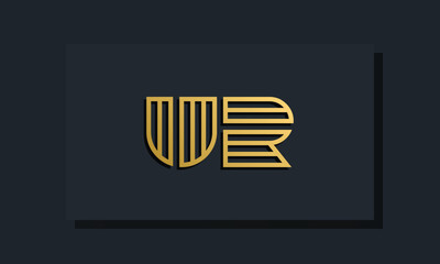 Elegant line art initial letter  UR  logo.