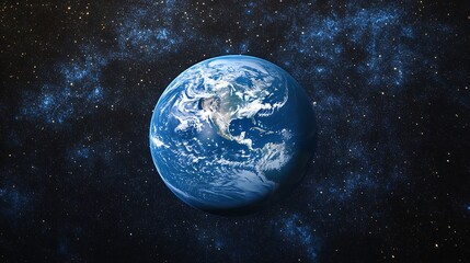 Fototapeta premium Earth from Space with Starry Background