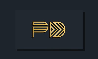 Elegant line art initial letter  PD  logo.