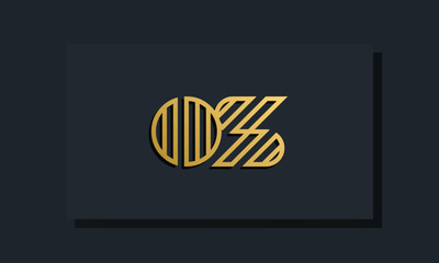 Elegant line art initial letter  OS  logo.