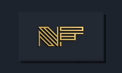 Elegant line art initial letter  NF  logo.