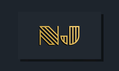 Elegant line art initial letter  NJ  logo.