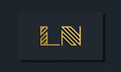 Obraz premium Elegant line art initial letter LN logo.