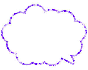 ステンドグラス風吹き出し　三角形模様　丸みのある雲形