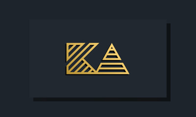 Elegant line art initial letter  KA  logo.