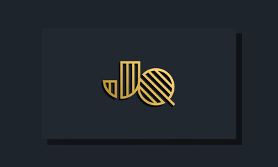 Elegant line art initial letter  JQ  logo.