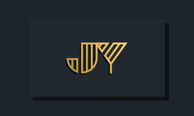 Elegant line art initial letter  JY  logo.