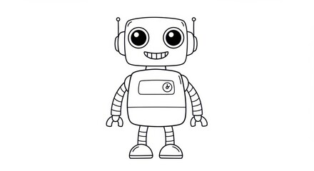 Friendly Robot Coloring Page