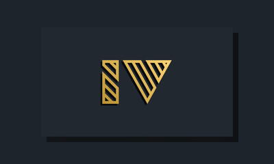 Elegant line art initial letter  IV  logo.