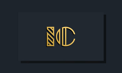 Elegant line art initial letter  IC  logo.